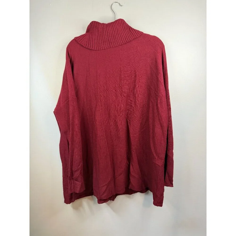 Briggs Womens XL Red Knit Sweater With Cowl Neck & Decorative Buckle Detail - Picture 5 of 5
